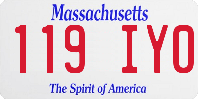 MA license plate 119IY0