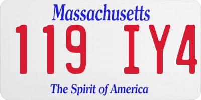 MA license plate 119IY4