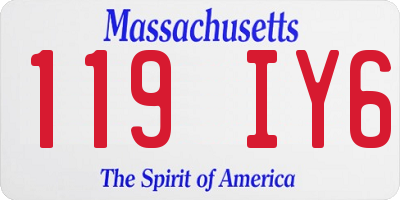 MA license plate 119IY6