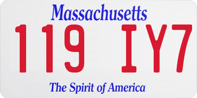 MA license plate 119IY7