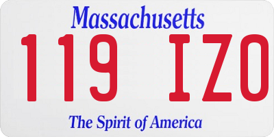 MA license plate 119IZ0