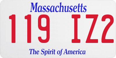 MA license plate 119IZ2