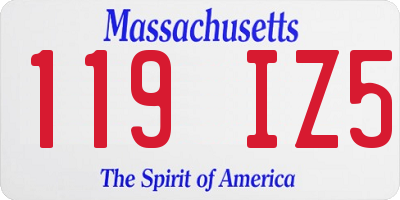 MA license plate 119IZ5