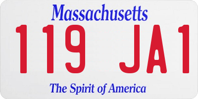 MA license plate 119JA1
