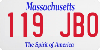 MA license plate 119JB0
