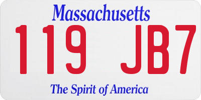 MA license plate 119JB7