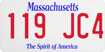 MA license plate 119JC4