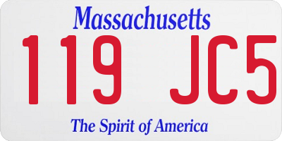 MA license plate 119JC5