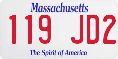 MA license plate 119JD2
