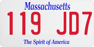 MA license plate 119JD7