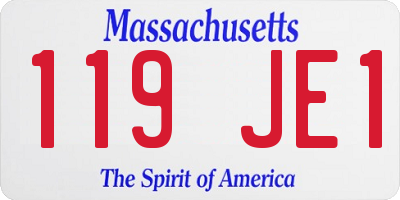 MA license plate 119JE1