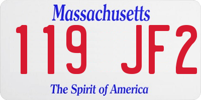 MA license plate 119JF2