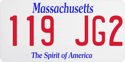 MA license plate 119JG2