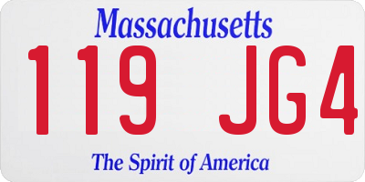 MA license plate 119JG4