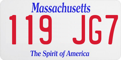 MA license plate 119JG7