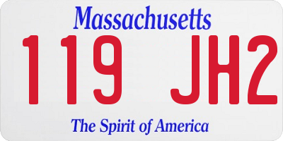 MA license plate 119JH2