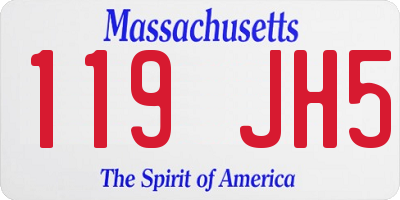 MA license plate 119JH5