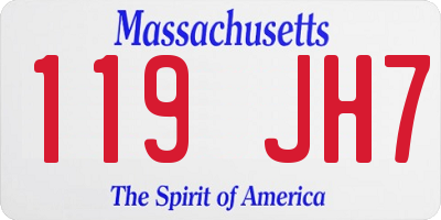 MA license plate 119JH7