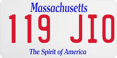 MA license plate 119JI0
