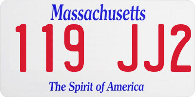 MA license plate 119JJ2
