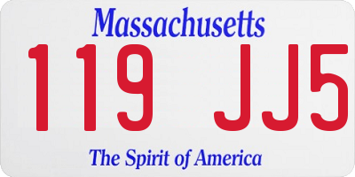 MA license plate 119JJ5