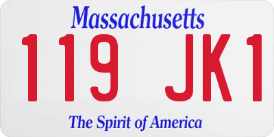 MA license plate 119JK1