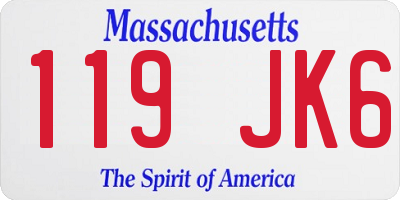 MA license plate 119JK6