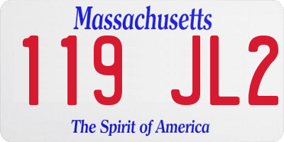 MA license plate 119JL2