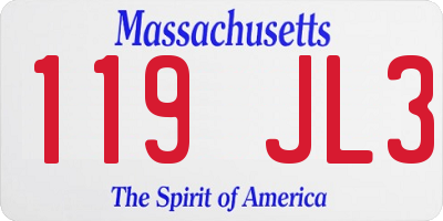 MA license plate 119JL3