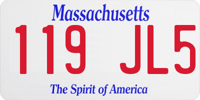 MA license plate 119JL5