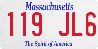 MA license plate 119JL6