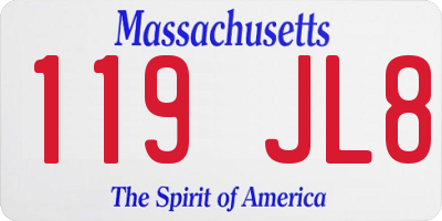 MA license plate 119JL8
