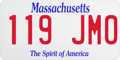 MA license plate 119JM0
