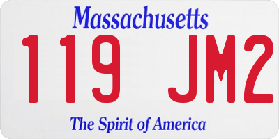 MA license plate 119JM2