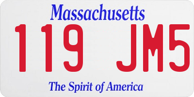 MA license plate 119JM5
