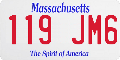 MA license plate 119JM6
