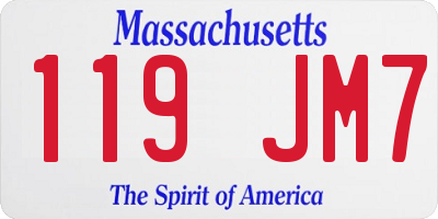 MA license plate 119JM7