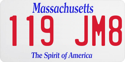 MA license plate 119JM8
