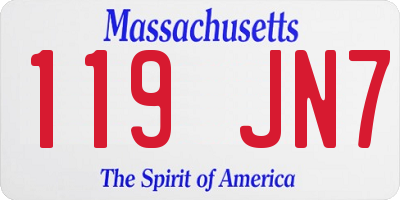 MA license plate 119JN7