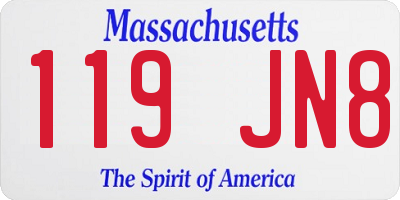 MA license plate 119JN8