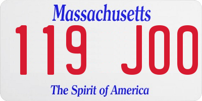 MA license plate 119JO0