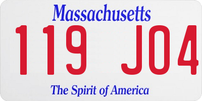 MA license plate 119JO4