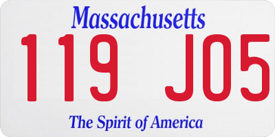 MA license plate 119JO5