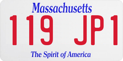 MA license plate 119JP1