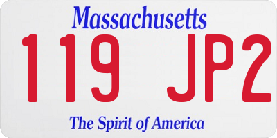 MA license plate 119JP2