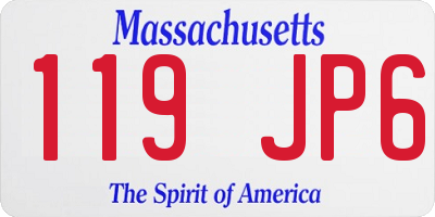 MA license plate 119JP6