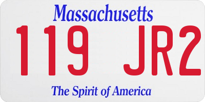 MA license plate 119JR2