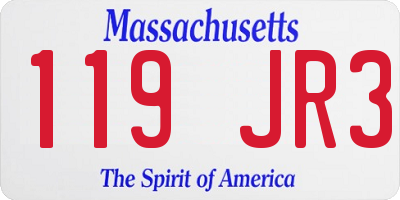 MA license plate 119JR3