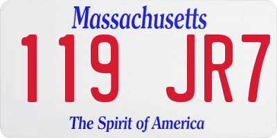 MA license plate 119JR7