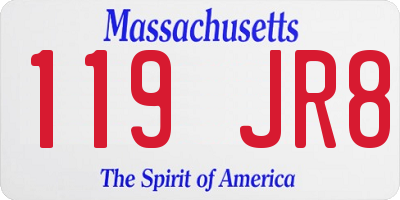 MA license plate 119JR8